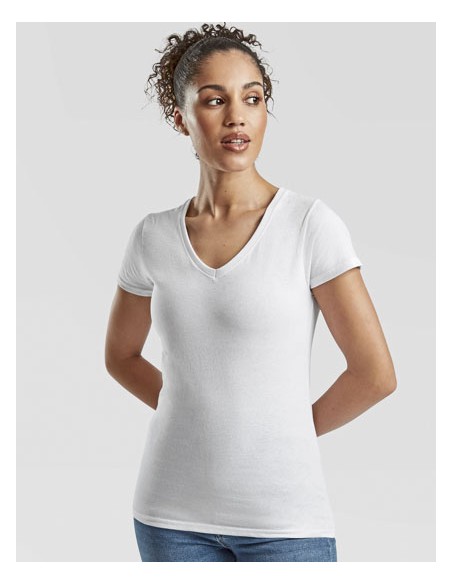 FRU-0613980-Ladies Valueweight V Neck T 2